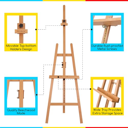 MEEDEN Large A-Frame Artist Easel, Adjustable Height