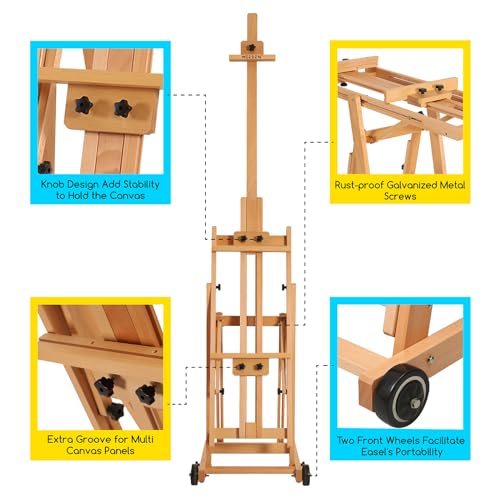 MEEDEN Adjustable Beech Wood Studio Easel - Holds 77