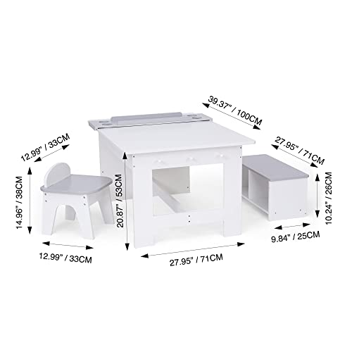 Fantasy Fields Little Monet Art Table Set, White/Gray