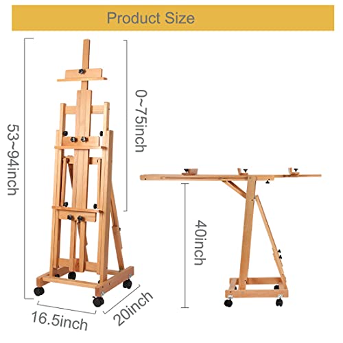 Studio H Frame Easel - Multi-Functional, Adjustable Beech Wood