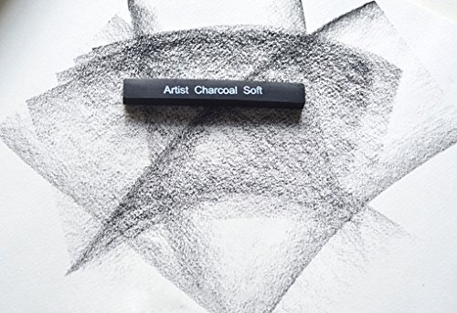 Artist Compressed Charcoal Sticks for Sketching, Drawing, Shading, Soft, Medium, Hard, Art Supplies Sketch Kits Tools, 6-Piece Boxed