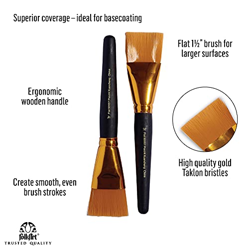 Plaid 50557E Flat Brush Set in Gold