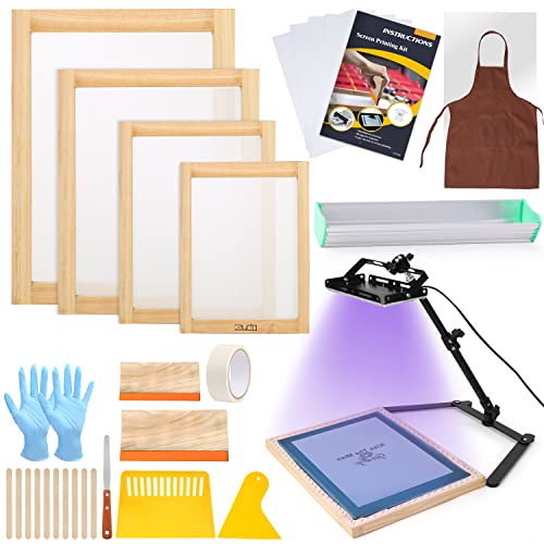 Caydo Screen Printing Kit: 36 Pieces + UV Light