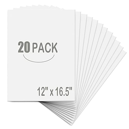 20 Pack White Foam Board 12x16.5, 3/16" Thickness