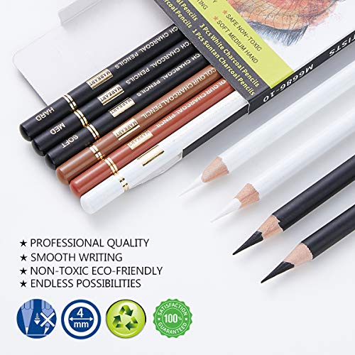 Colored Charcoal Pencils Set for Sketching and Shading