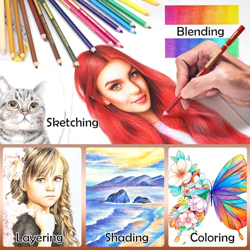 Premium Charcoal Pencils Set for Artists - 24 Colors