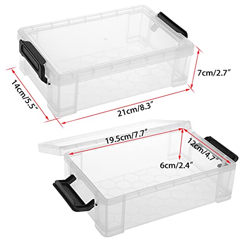 BTSKY 4 Pack Stackable Clear Pencil Box