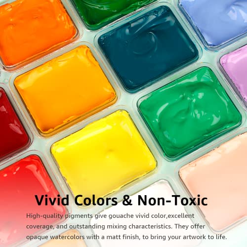 24-Color HIMI Gouache Paint Set with Brushes & Palette