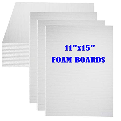 White Foam Core Board, 11"x15", 20-Pack, 5mm Thick