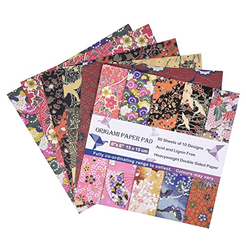 Vibrant Origami Paper Kit: 50 Double-Sided Color Sheets