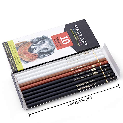 Colored Charcoal Pencils Set for Sketching and Shading