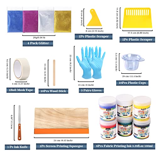 Pllieay 60pcs Screen Printing Kit: All-in-One Set