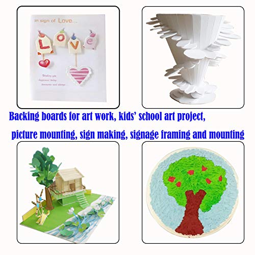 White Foam Core Board, 11"x15", 20-Pack, 5mm Thick