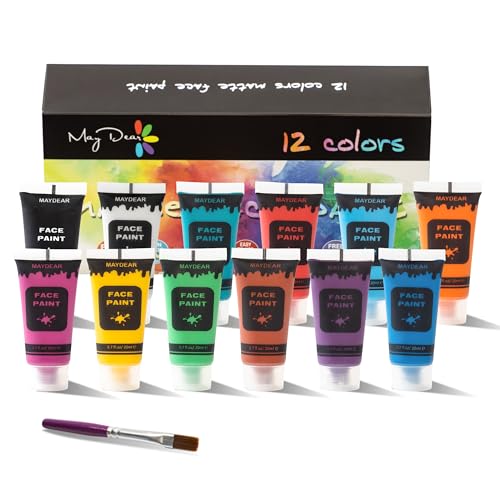 Maydear Face and Body Paint Set - 12 Colors, Matte Finish