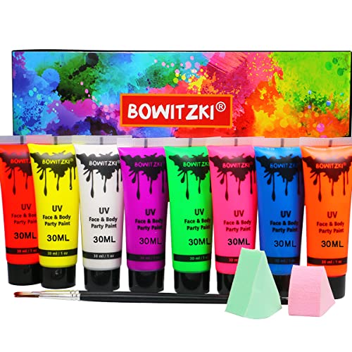 Neon UV Face Body Paint Kit: Glow-in-the-Dark Fluorescent