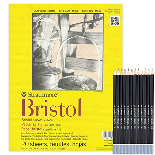 Strathmore Bristol Paper Pad + Graphite Pencil Set