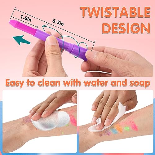 Glow in the Dark Body & Face Paint Stick Set