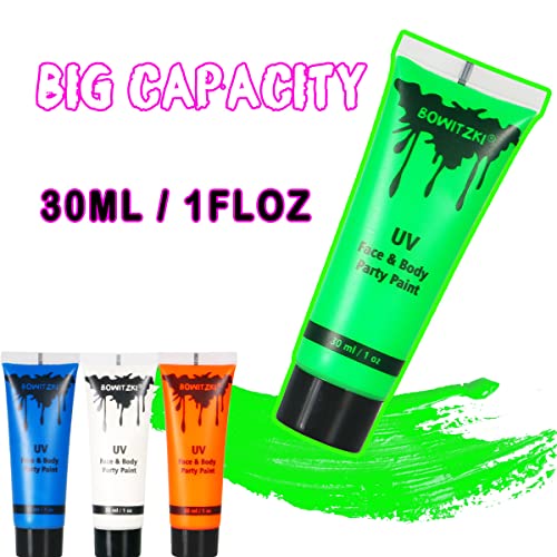 Neon UV Face Body Paint Kit: Glow-in-the-Dark Fluorescent