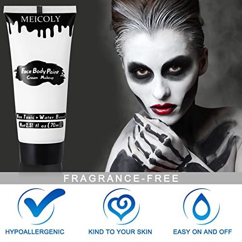 White Cream Face Body Paint for Halloween Cosplay Mime