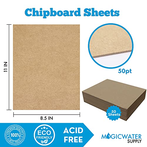 50 Chipboard Sheets | Heavy Weight Brown Kraft Cardboard