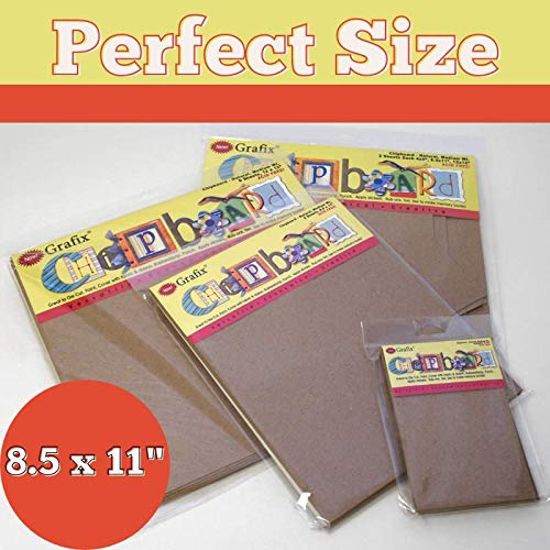 Grafix 8.5 x 11” Chipboard Sheets, Pack of 25