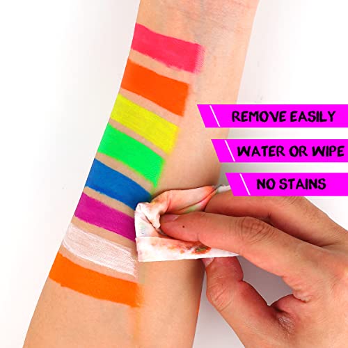 Neon UV Face Body Paint Kit: Glow-in-the-Dark Fluorescent