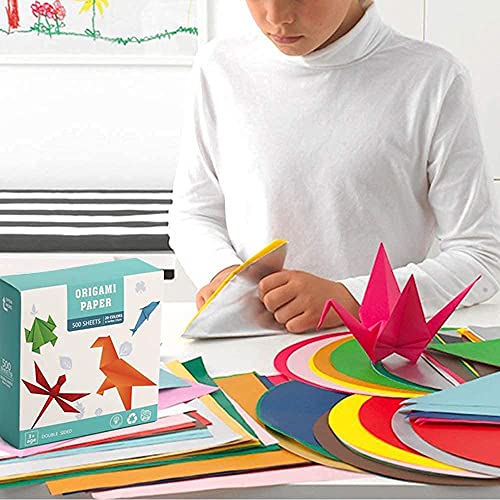 500 Sheets of 6 Inch Square Origami Paper - 20 Colors