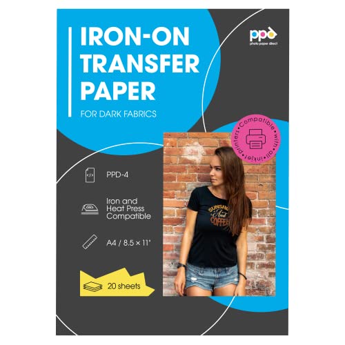 PPD Inkjet T Shirt Transfer Paper - Dark Fabric - 8.5x11 (20 Sheets)
