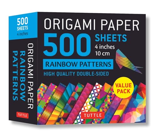 Origami Paper: 500 Rainbow Sheets, Double-Sided, 12 Patterns