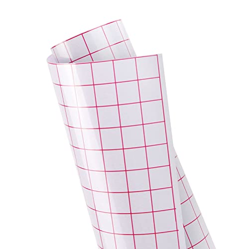 Vinyl Transfer Tape - 12" x 10 FT - Red Alignment Grid