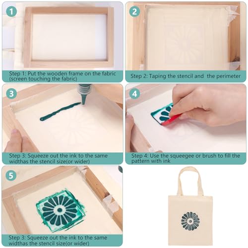 Caydo Kids Screen Printing Kit: Frame, Stencils, Paints