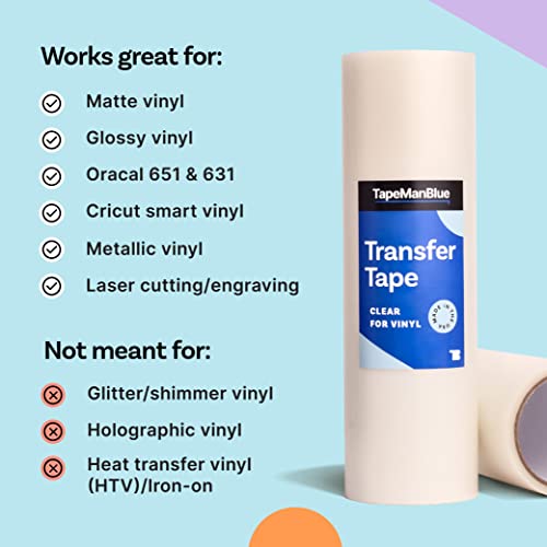 Clear Vinyl Transfer Tape for Cricut Crafts & Decals