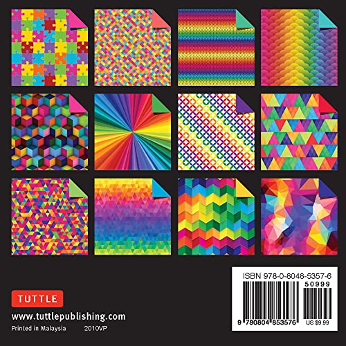 Origami Paper: 500 Rainbow Sheets, Double-Sided, 12 Patterns