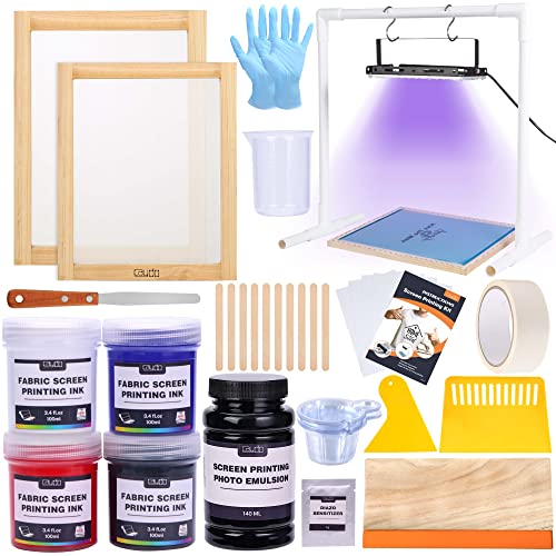 Caydo 46-Piece Screen Printing Kit: Ink, Frames, Squeegees