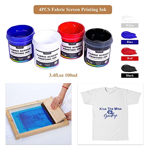 Caydo 46-Piece Screen Printing Kit: Ink, Frames, Squeegees