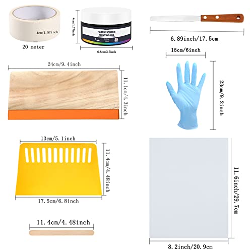 34-Piece Beginner Screen Printing Craft Vinyl Kit