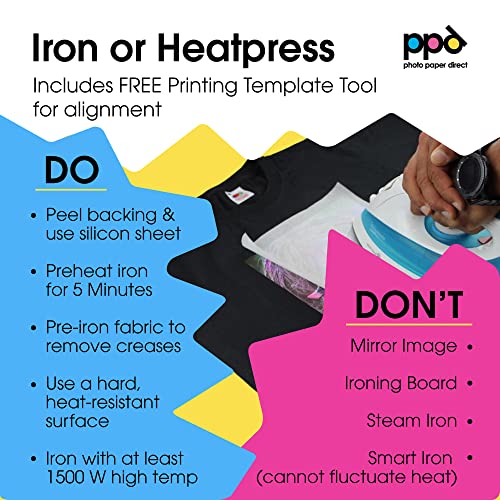 PPD Inkjet T Shirt Transfer Paper - Dark Fabric - 8.5x11 (20 Sheets)