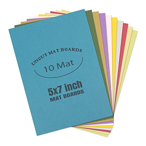 10 Pack of Assorted 5x7 Inch Picture Mat Boards