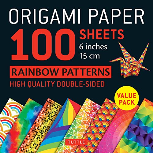Tuttle Origami Paper: Rainbow Patterns, 100 Sheets, 6
