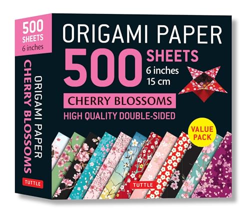 Cherry Blossom Origami Paper: 500 sheets, 12 Patterns