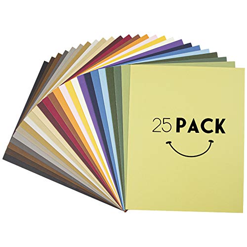 25 Multicolor Uncut Mat Boards, 11x14 - Acid-Free, White-Core