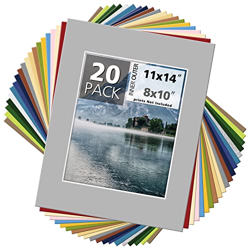 Pack of 20 Mixed Color Picture Mats