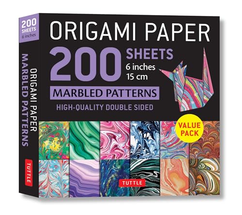 Marbled Origami Paper: 200 Sheets, 12 Patterns