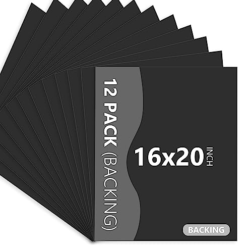 Somime Pack of 12 Uncut Black Matboards