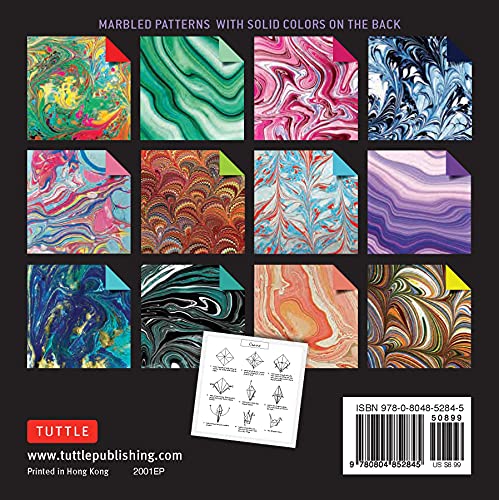 Marbled Origami Paper: 200 Sheets, 12 Patterns