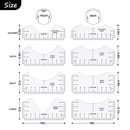12pc Tshirt Ruler Guide: Vinyl Alignment & Centering