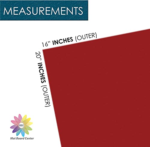 Mat Board Center, 16x20 Uncut Mat Boards - Full Sheet - Assorted Colors, 20-Pack