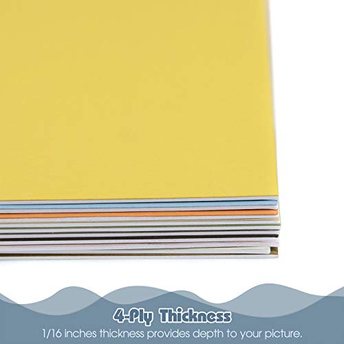 25 Multicolor Uncut Mat Boards, 11x14 - Acid-Free, White-Core