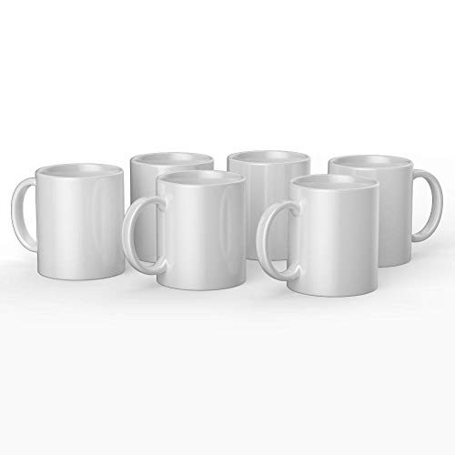 Cricut Ceramic-Coated Blank Mug for Decorating, 12 Oz, 6 Count