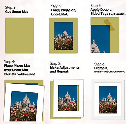 25 Multicolor Uncut Mat Boards, 11x14 - Acid-Free, White-Core